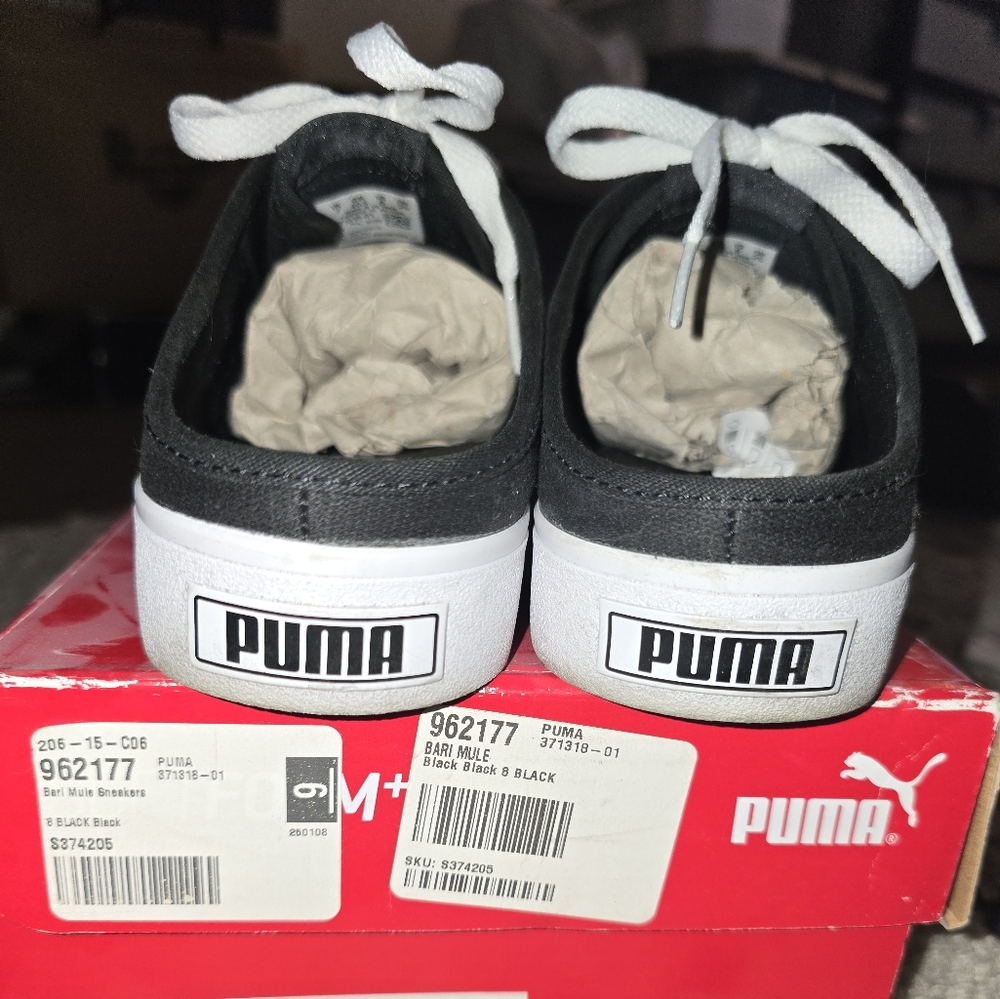 PUMA Black Sneaker Slides/Mules